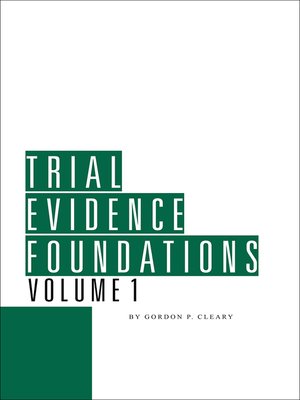 cover image of Trial Evidence Foundations